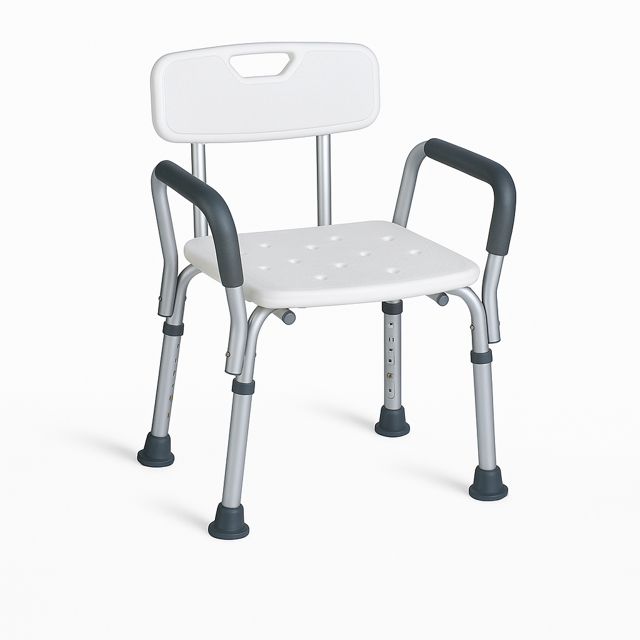 Chaise de douche avec accoudoirs et dossier