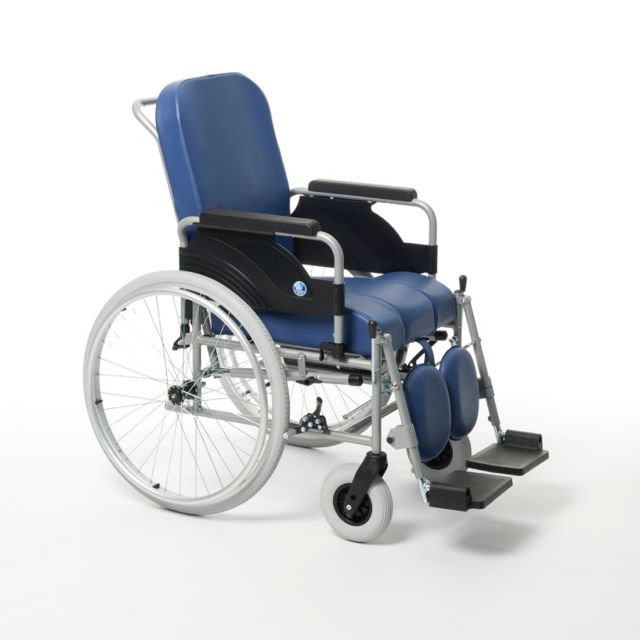 Fauteuil roulant commode bleu