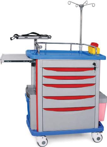Chariot d’urgence à tiroirs jointifs