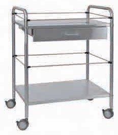 Chariot de soins inox 2 plateaux avec tiroir KWF – Mobilier d'hospitalisation à Abidjan