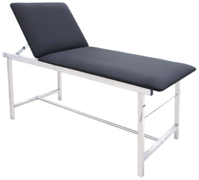 Divan d’examen 2 sections KWF (tube carré chromé) – Mobilier de consultation à Abidjan