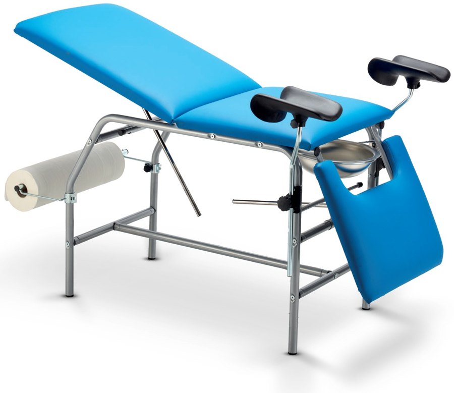 Divan d’examen gynécologique Titanox (tube rond) – Mobilier de consultation à Abidjan